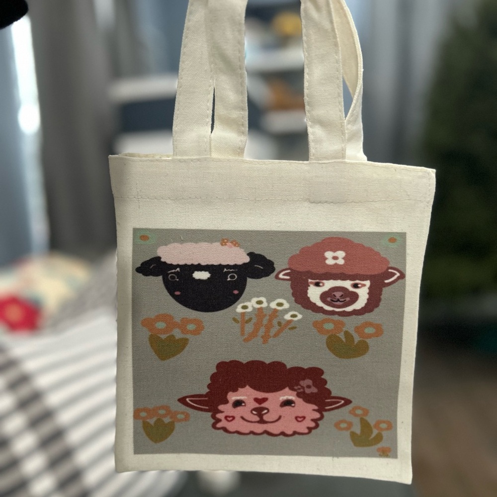 Cute Illustrated Lamb Tote Bag: Original Artwork